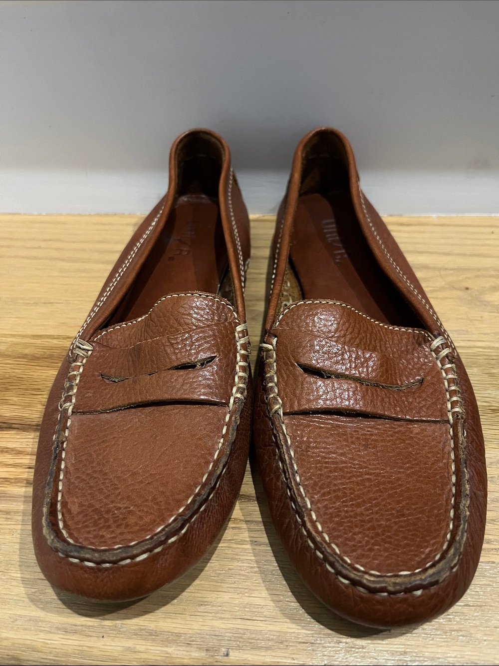 Unisa Brown Leather Driving Moccasins
